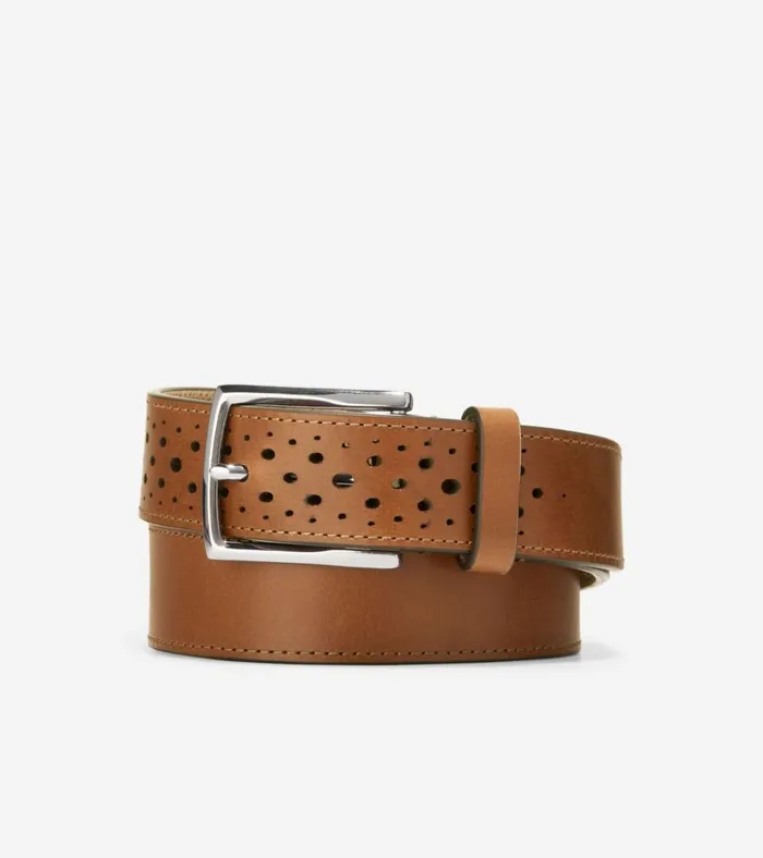 32MM Washington Perforated Belt British Tan Men Cole Haan Belts