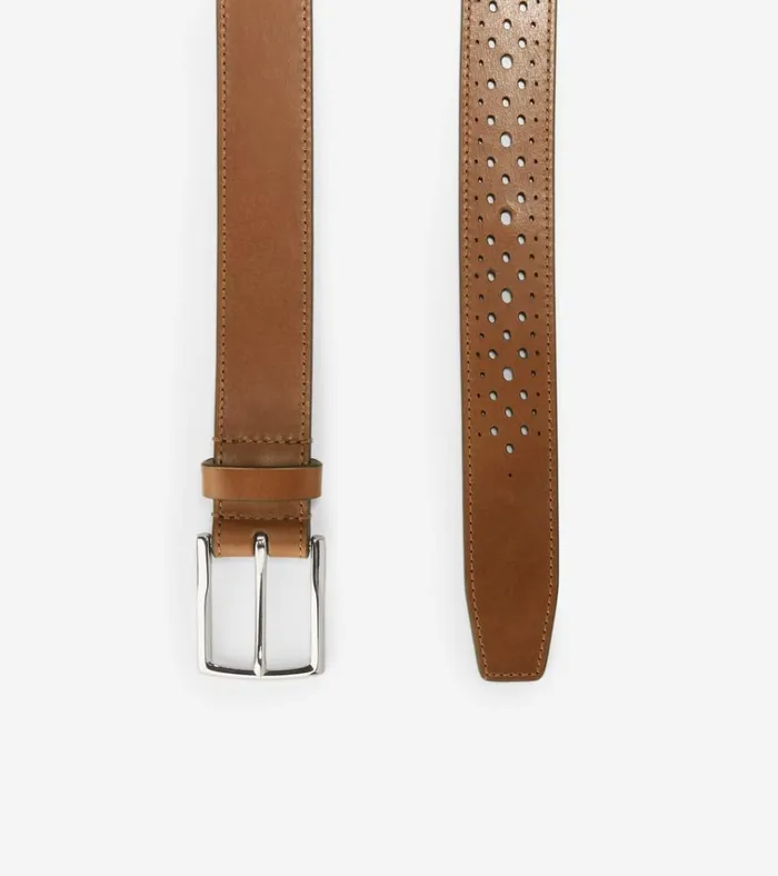 32MM Washington Perforated Belt British Tan Men Cole Haan Belts