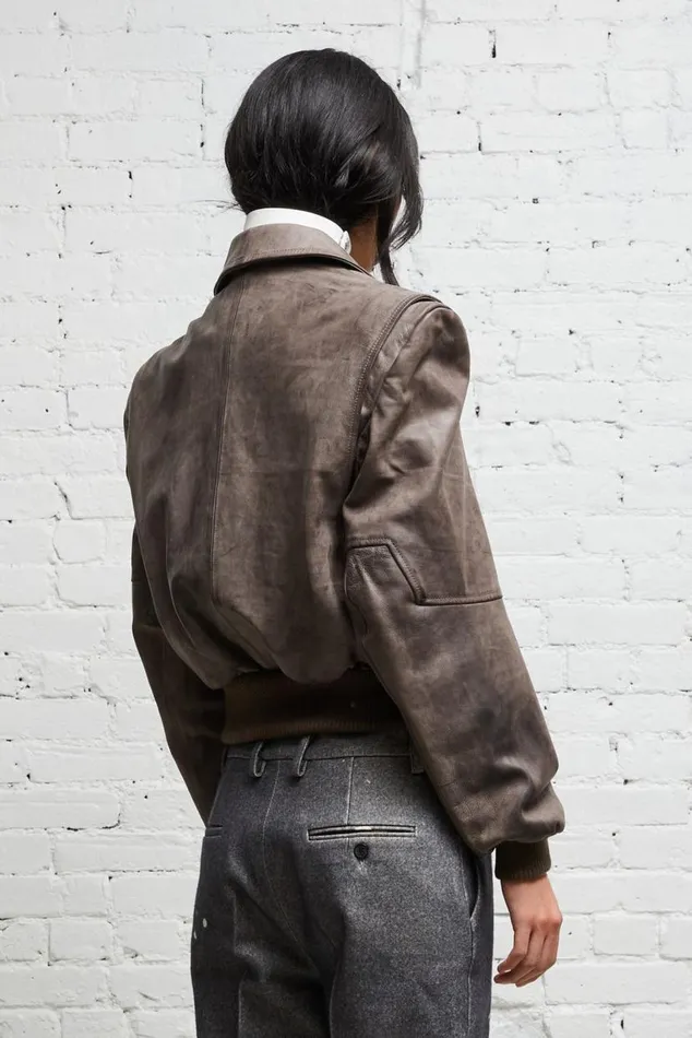 AMERICANA ZIP JACKET 8211 DISTRESSED GREY Women R13 Jackets and Coats