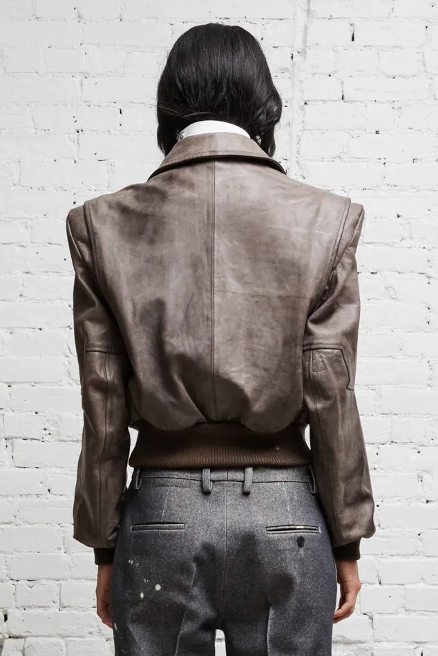 AMERICANA ZIP JACKET 8211 DISTRESSED GREY Women R13 Jackets and Coats