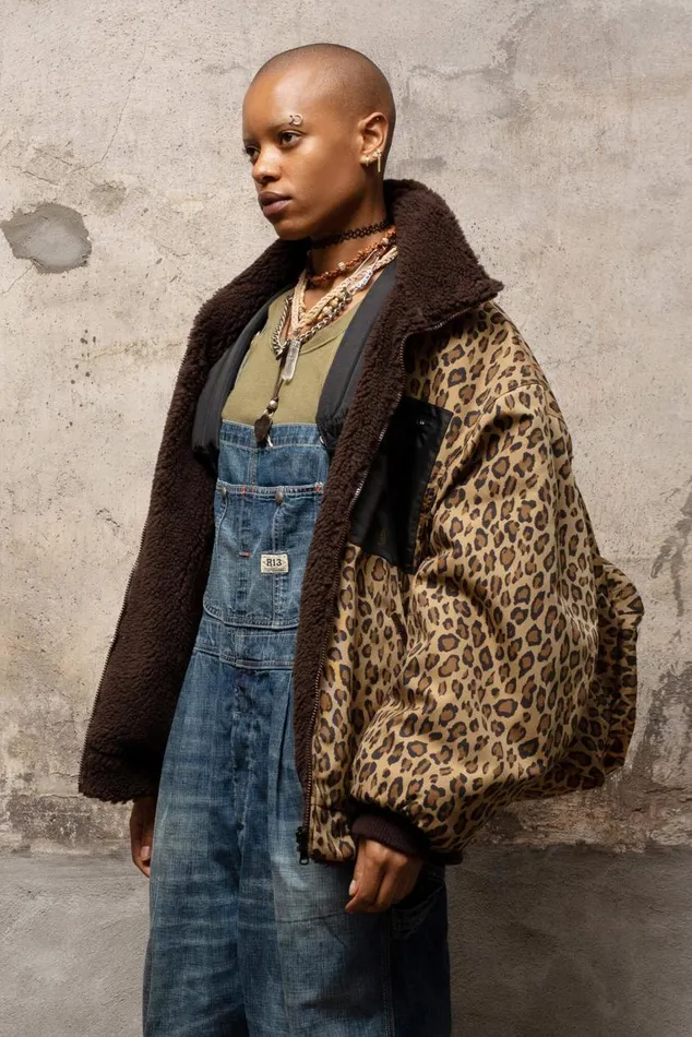 BACKZIP WINDBREAKER 8211 PRINTED LEOPARD Women R13 Jackets and Coats
