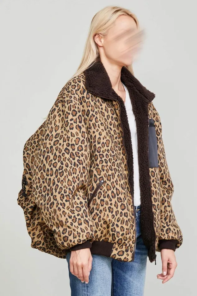 BACKZIP WINDBREAKER 8211 PRINTED LEOPARD Women R13 Jackets and Coats