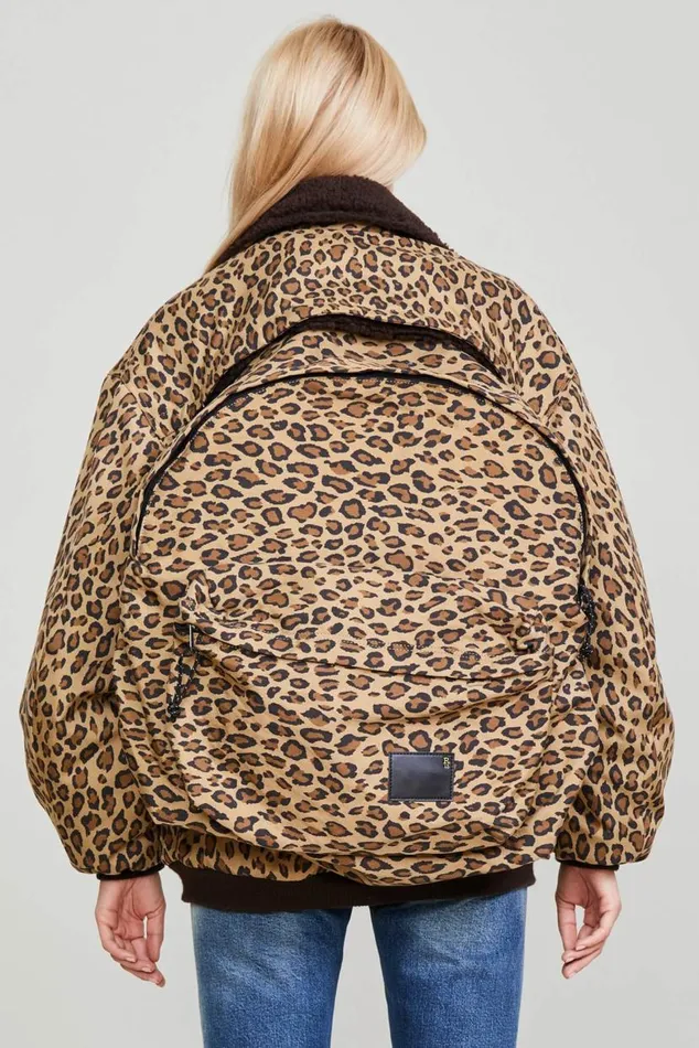 BACKZIP WINDBREAKER 8211 PRINTED LEOPARD Women R13 Jackets and Coats