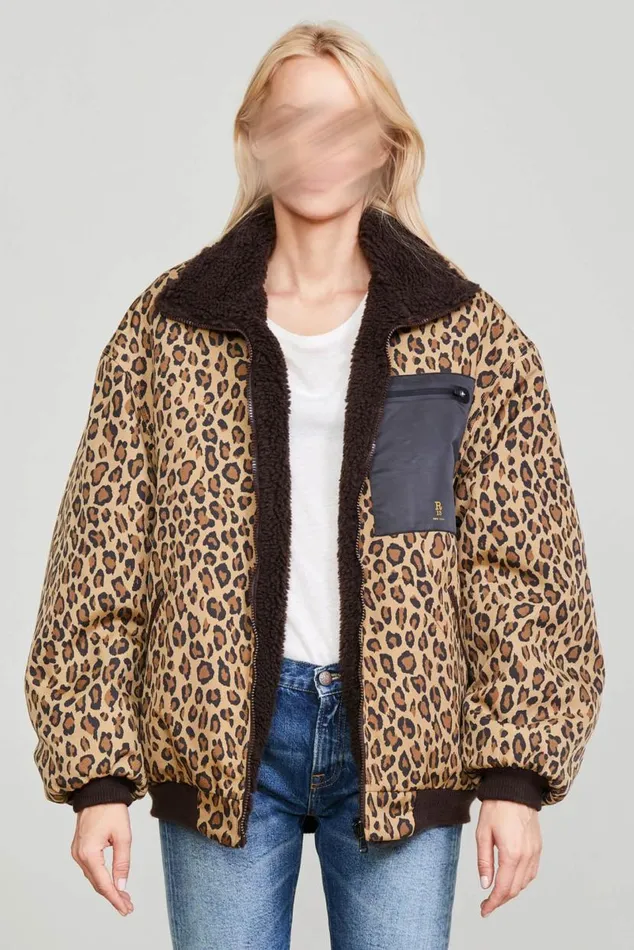 BACKZIP WINDBREAKER 8211 PRINTED LEOPARD Women R13 Jackets and Coats