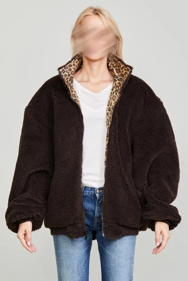 BACKZIP WINDBREAKER 8211 PRINTED LEOPARD Women R13 Jackets and Coats