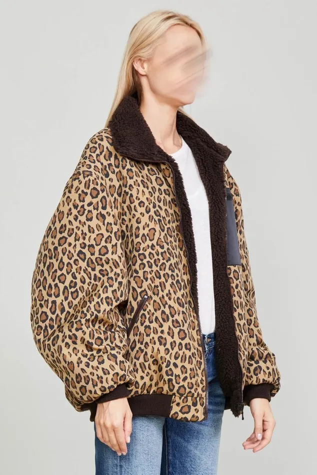 BACKZIP WINDBREAKER 8211 PRINTED LEOPARD Women R13 Jackets and Coats