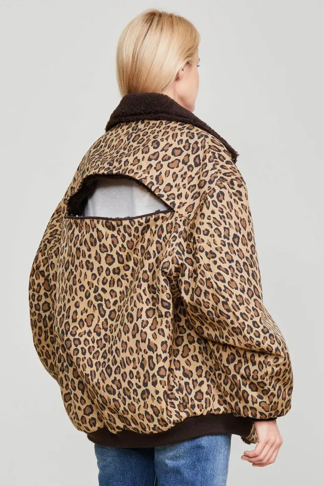 BACKZIP WINDBREAKER 8211 PRINTED LEOPARD Women R13 Jackets and Coats