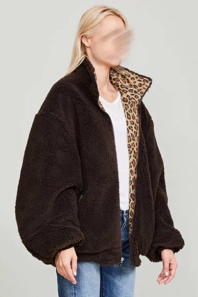 BACKZIP WINDBREAKER 8211 PRINTED LEOPARD Women R13 Jackets and Coats