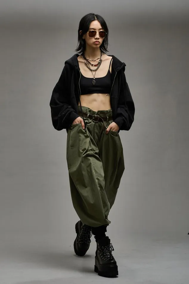 BALLOON ZIPUP HOODIE 8211 BLACK Women R13 Tops