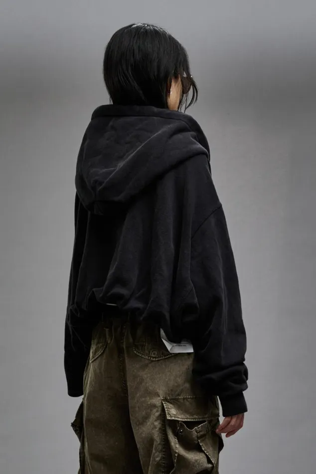 BALLOON ZIPUP HOODIE 8211 BLACK Women R13 Tops
