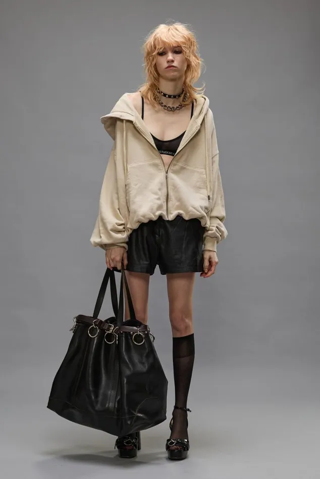 BALLOON ZIPUP HOODIE 8211 STONE Women R13 Tops