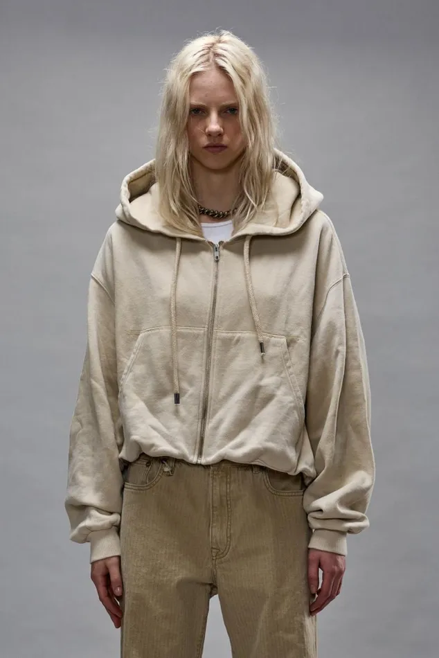 BALLOON ZIPUP HOODIE 8211 STONE Women R13 Tops