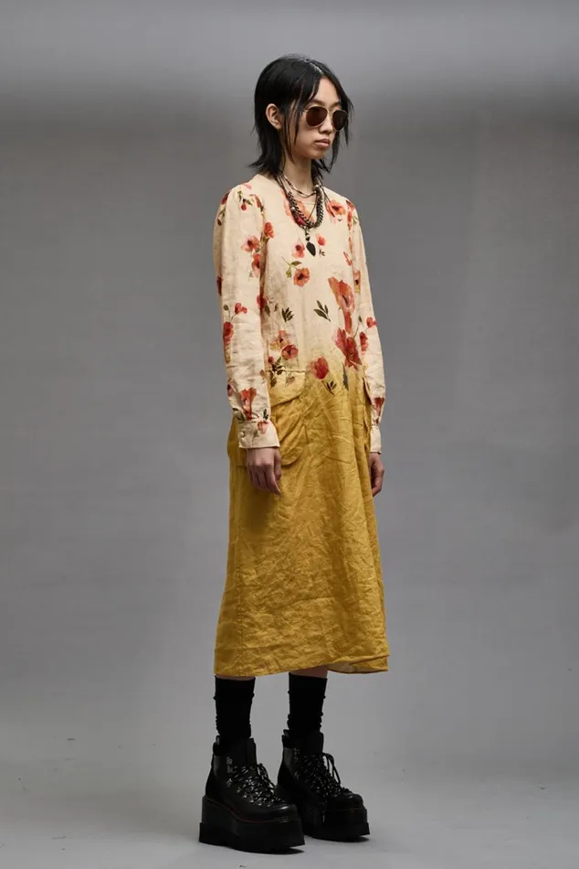 BELLOW POCKET DRESS 8211 YELLOW POPPY PRINT Women R13 Dresses and Skirts