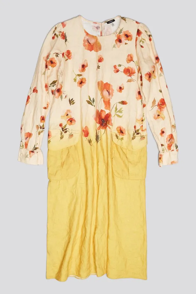 BELLOW POCKET DRESS 8211 YELLOW POPPY PRINT Women R13 Dresses and Skirts