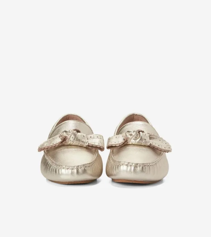 Bellport Bow Drivers Soft Gold Women Cole Haan Loafers and Drivers