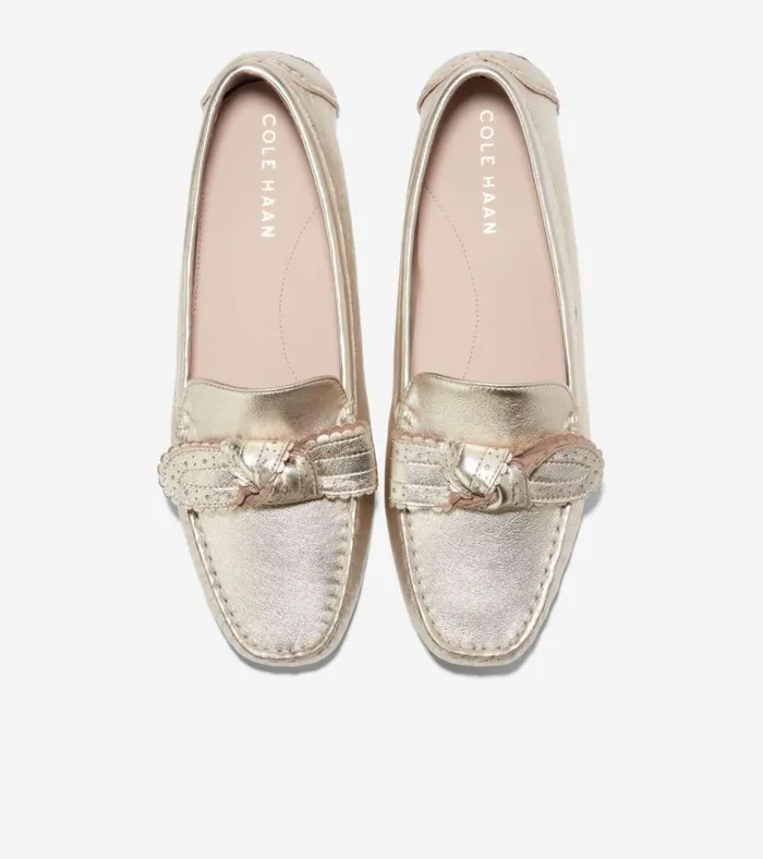 Bellport Bow Drivers Soft Gold Women Cole Haan Loafers and Drivers