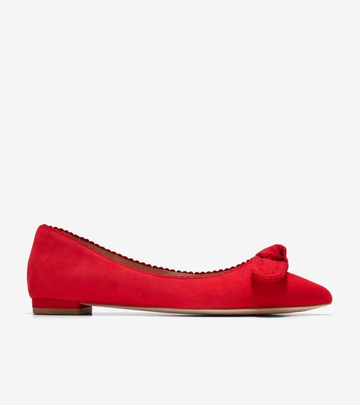 Bellport Bow Skimmer Flats True Red Women Cole Haan Flats and SlipOns