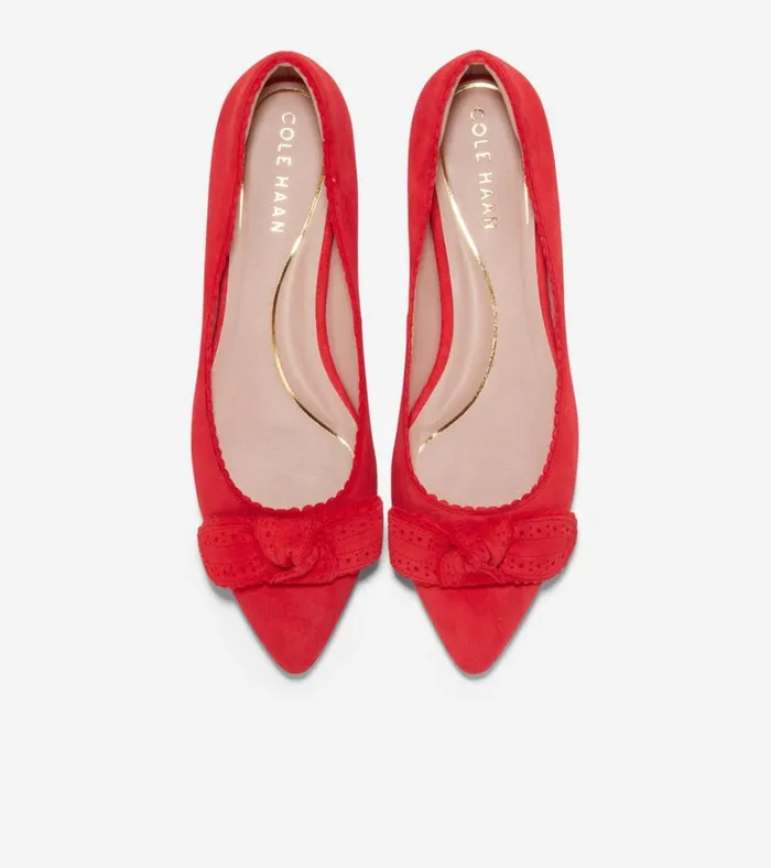 Bellport Bow Skimmer Flats True Red Women Cole Haan Flats and SlipOns