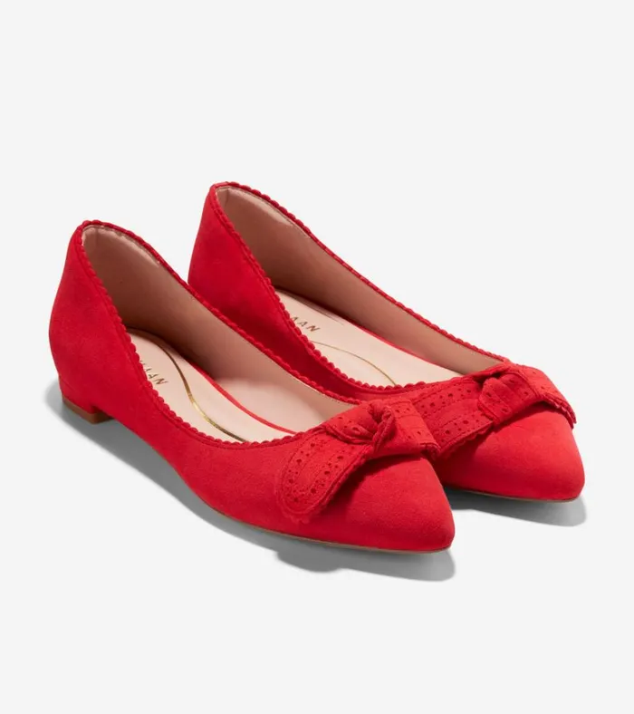 Bellport Bow Skimmer Flats True Red Women Cole Haan Flats and SlipOns