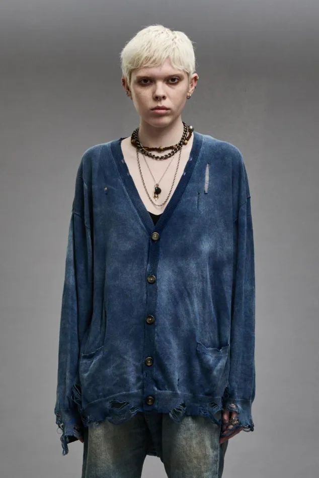 BOYFRIEND CARDIGAN 8211 DARK INDIGO Women R13 Sweaters