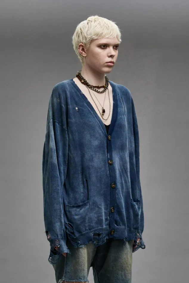 BOYFRIEND CARDIGAN 8211 DARK INDIGO Women R13 Sweaters