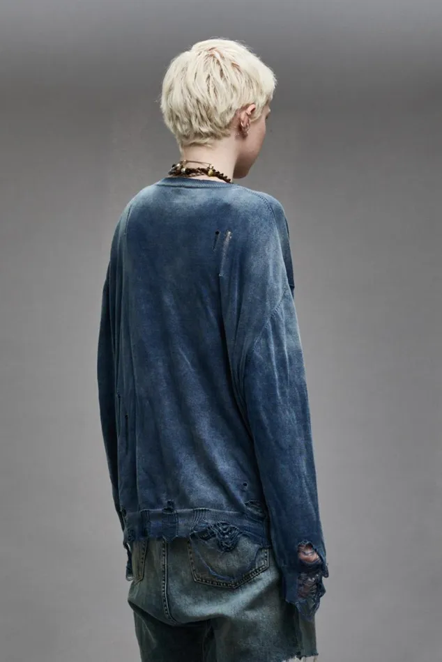 BOYFRIEND CARDIGAN 8211 DARK INDIGO Women R13 Sweaters