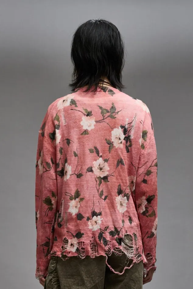 BOYFRIEND CARDIGAN 8211 RED FLORAL Women R13 Sweaters