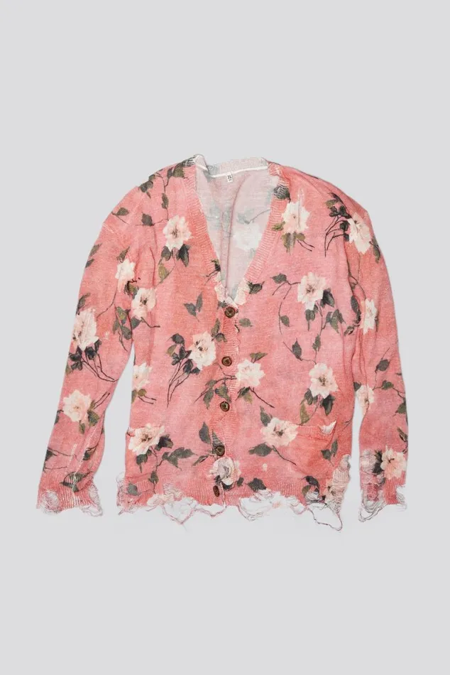 BOYFRIEND CARDIGAN 8211 RED FLORAL Women R13 Sweaters
