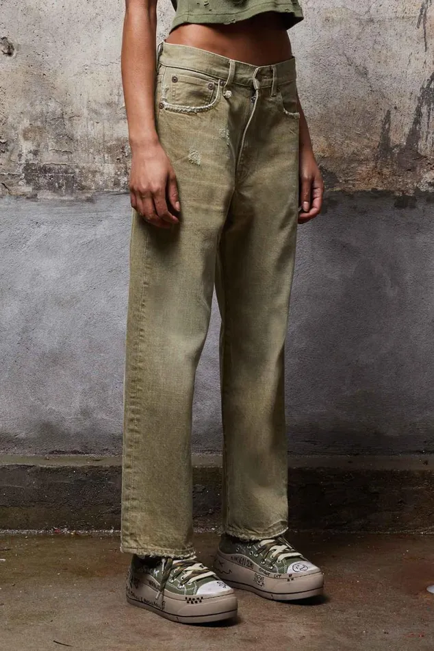 BOYFRIEND JEAN 8211 MOSS GREEN Women R13 Denim