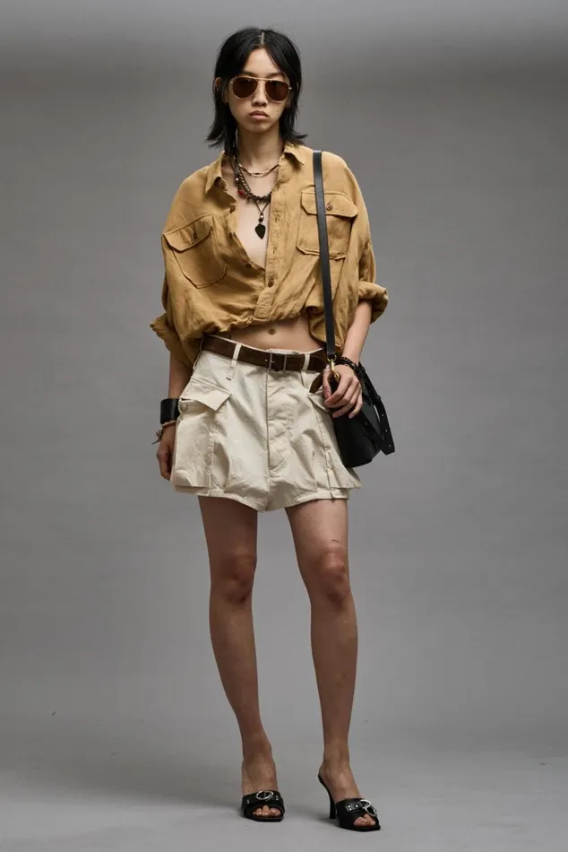 BUBBLE SKORT 8211 NATURAL Women R13 Pants and Shorts