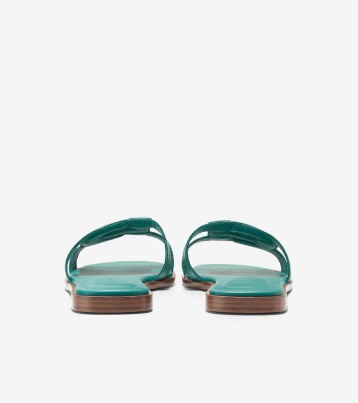 Chrisee Slide Sandals Green Lizard Print Women Cole Haan Sandals