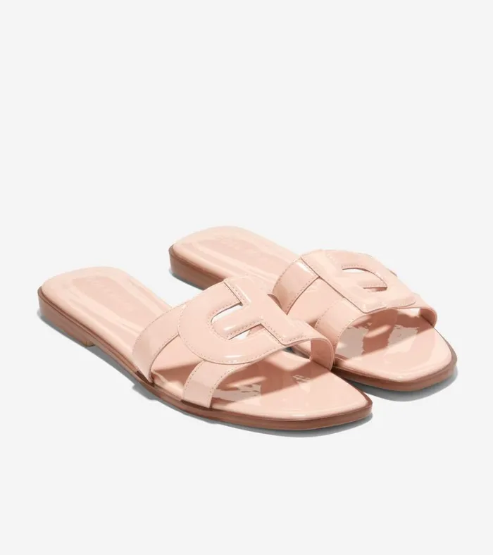 Chrisee Slide Sandals Porcelain Patent Women Cole Haan Sandals