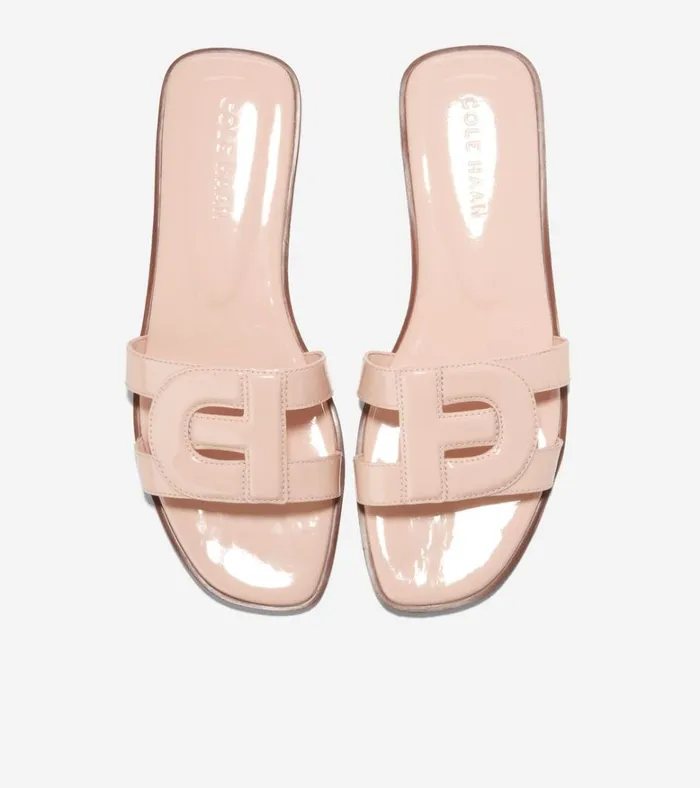 Chrisee Slide Sandals Porcelain Patent Women Cole Haan Sandals