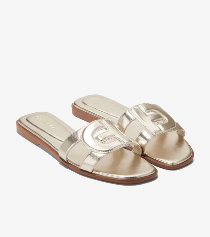 Chrisee Slide Sandals Soft Gold Women Cole Haan Sandals