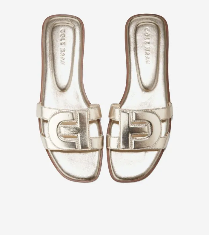 Chrisee Slide Sandals Soft Gold Women Cole Haan Sandals