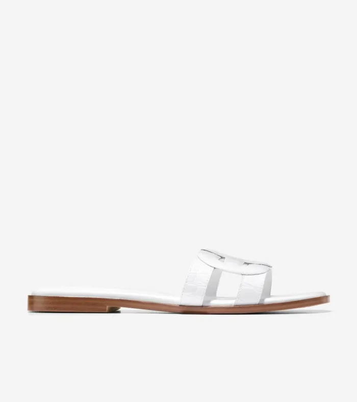Chrisee Slide Sandals White Croc Women Cole Haan Sandals
