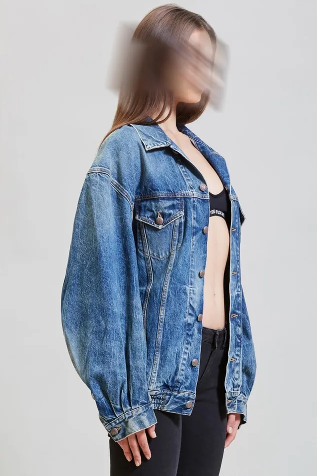 CINCHED WAIST DENIM TRUCKER 8211 KELLY Women R13 Jackets and Coats CINCHED WAIST DENIM TRUCKER 8211 KELLY Women R13 Jackets and Coats