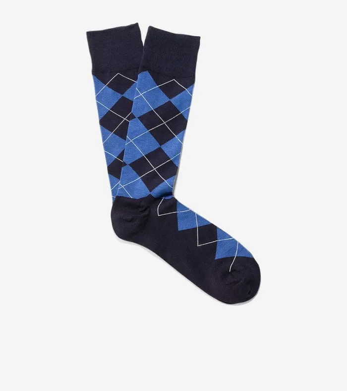 Classic Argyle Crew Socks Navy Men Cole Haan Socks
