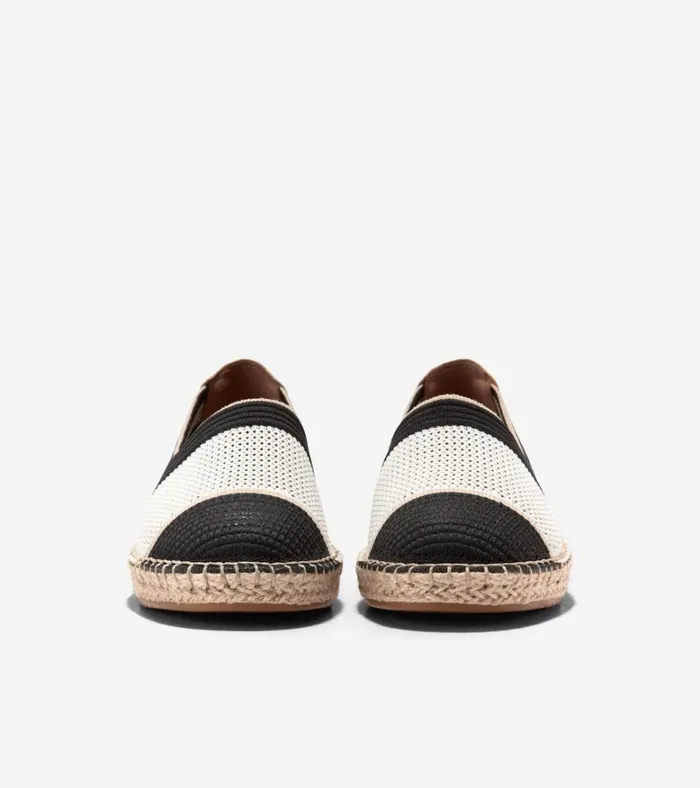 Cloudfeel Espadrille II SlipOn Loafers Ivory Stitchlitetradesoft Gold Women Cole Haan Flats and SlipOns