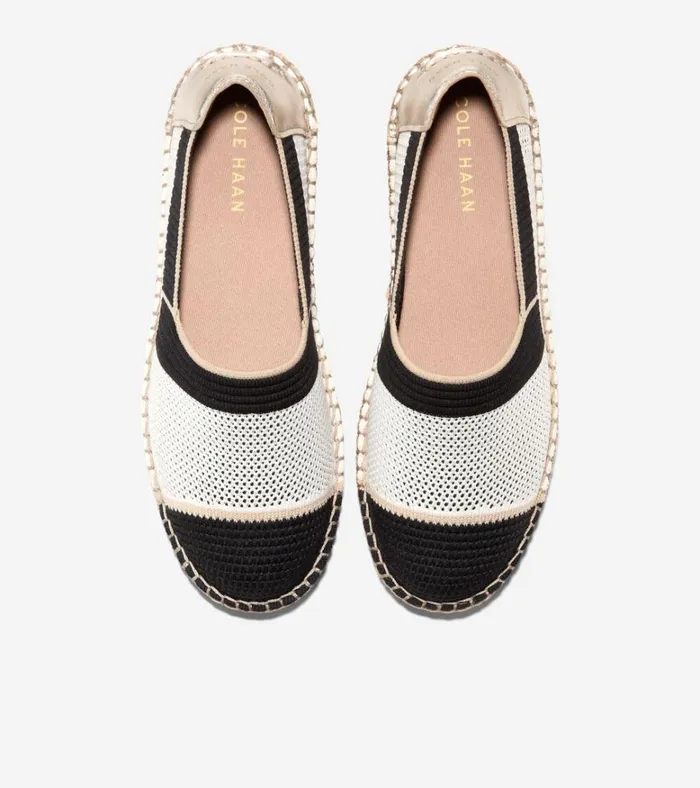 Cloudfeel Espadrille II SlipOn Loafers Ivory Stitchlitetradesoft Gold Women Cole Haan Flats and SlipOns