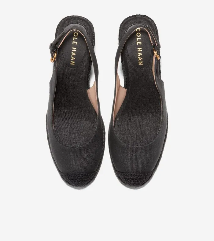 Cloudfeel Espadrille Sling Back Wedges Black Women Cole Haan Espadrilles