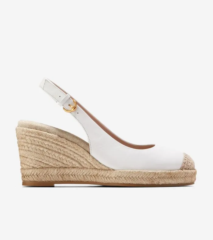 Cloudfeel Espadrille Sling Back Wedges White Women Cole Haan Espadrilles