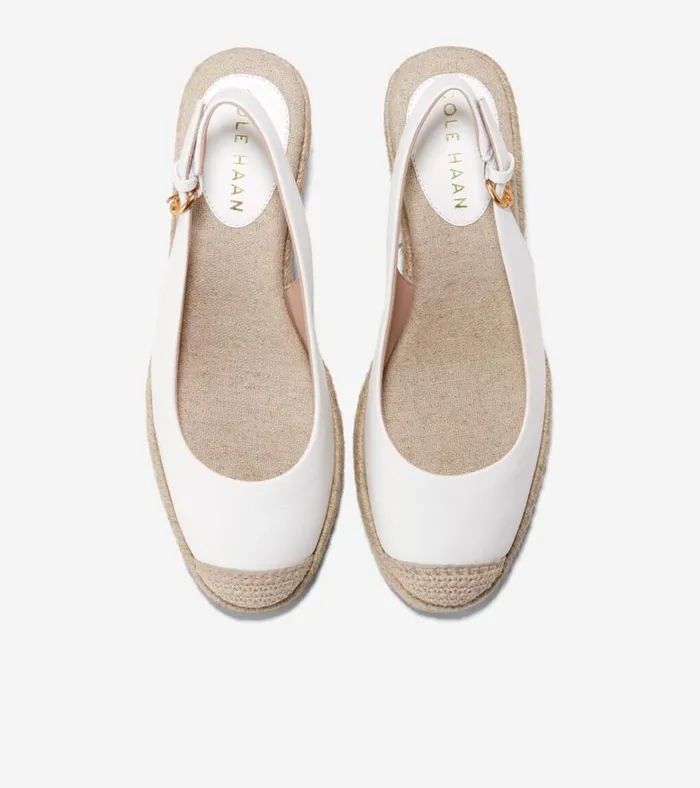 Cloudfeel Espadrille Sling Back Wedges White Women Cole Haan Espadrilles