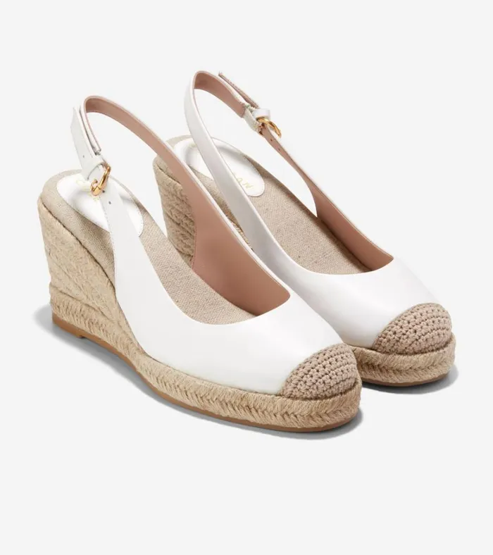 Cloudfeel Espadrille Sling Back Wedges White Women Cole Haan Espadrilles