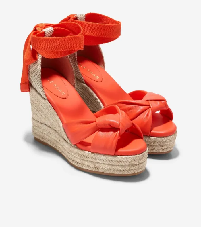 Cloudfeel Hampton Wedge Sandals Nasturtium Orangenatural Canvas Women Cole Haan Espadrilles