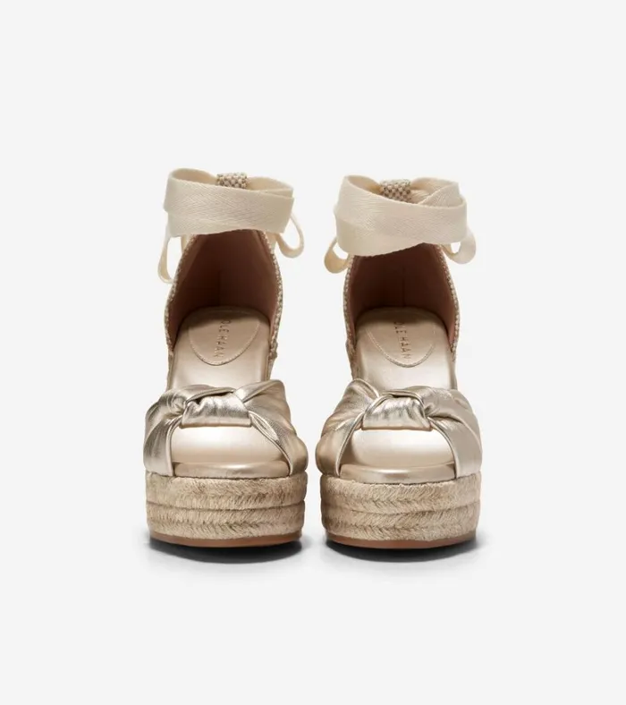 Cloudfeel Hampton Wedge Sandals Soft Goldnatural Canvas Women Cole Haan Espadrilles