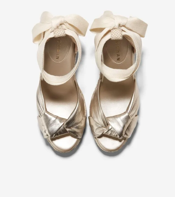 Cloudfeel Hampton Wedge Sandals Soft Goldnatural Canvas Women Cole Haan Espadrilles
