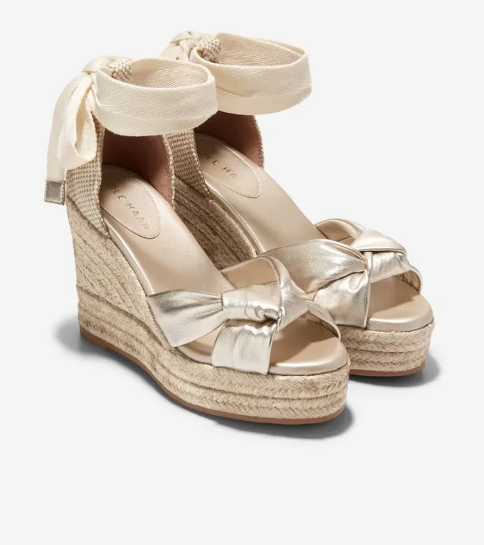 Cloudfeel Hampton Wedge Sandals Soft Goldnatural Canvas Women Cole Haan Espadrilles