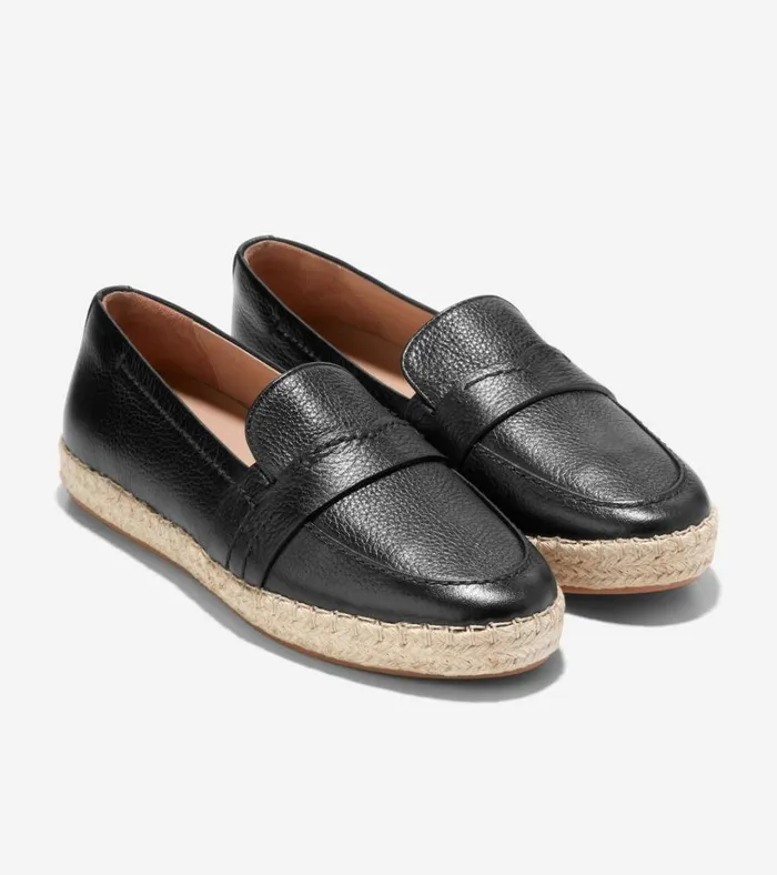 Cloudfeel Montauk Espadrille Loafers Black Women Cole Haan Flats and SlipOns