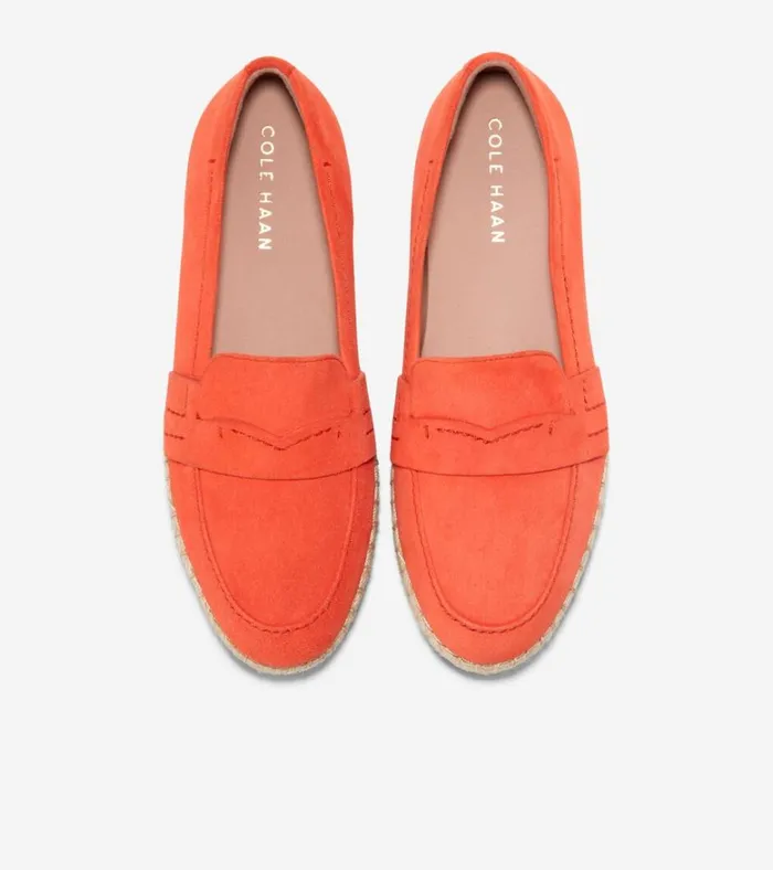Cloudfeel Montauk Espadrille Loafers Nasturtium Orange Women Cole Haan Flats and SlipOns